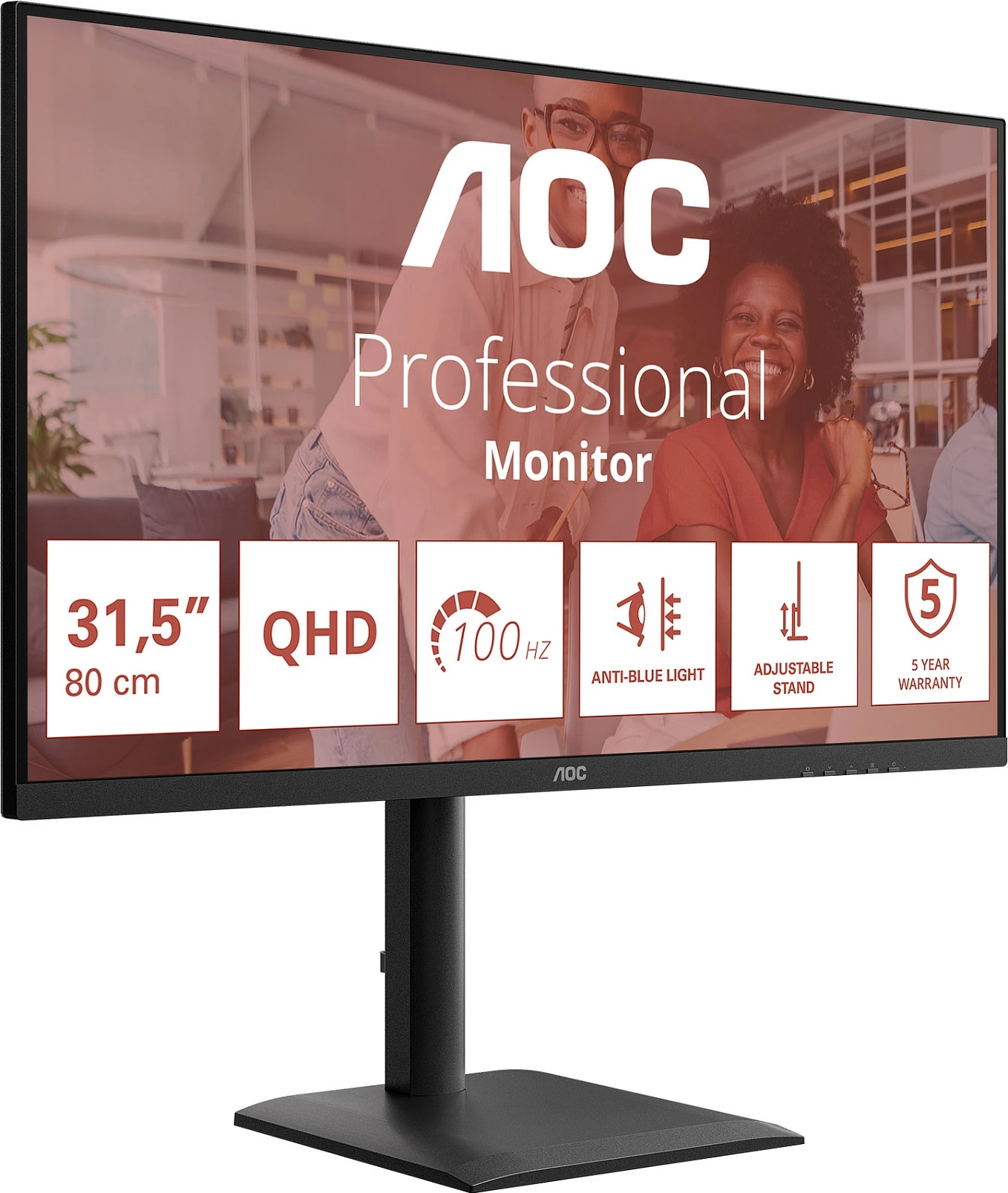 Monitor AOC Q32E4U, 31.5″, QHD 2560x1440, 100Hz, i zi