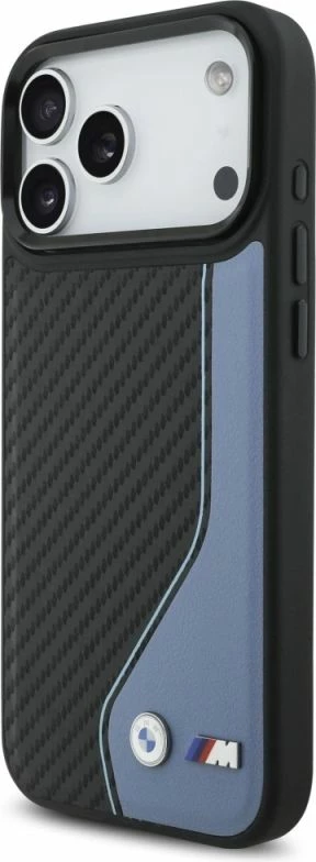 Kapak telefoni BMW M Carbon Logo MagSafe për iPhone 17 Pro Max, kaltër