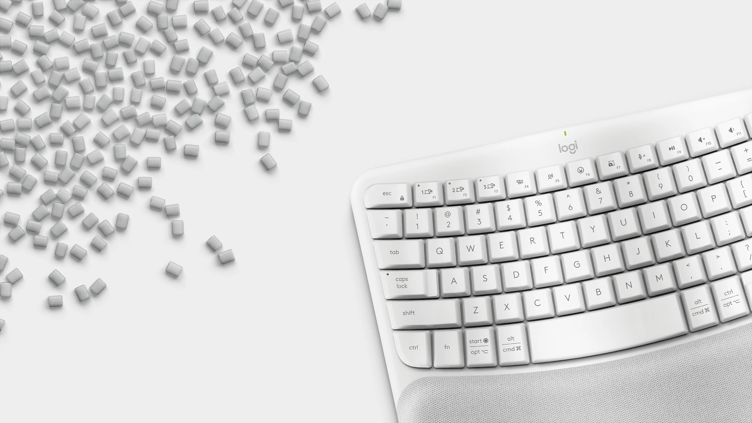 Tastierë ergonomike Logitech Wave Keys wireless, OFFWHITE