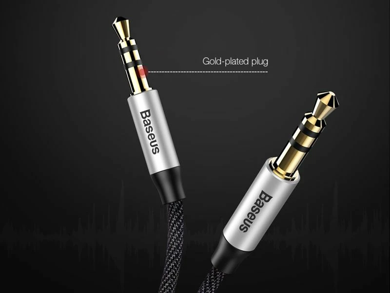 Kabllo AUX Baseus Yiven M30 CAM30-CS1 2x Jack 3.5mm 1.5m e zezë