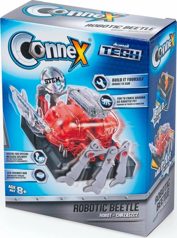 Set shkencor Dumel Connex Robotic Beetle, robot brumbull DIY, bateri 2xAA (jo të përfshira), e kuqe