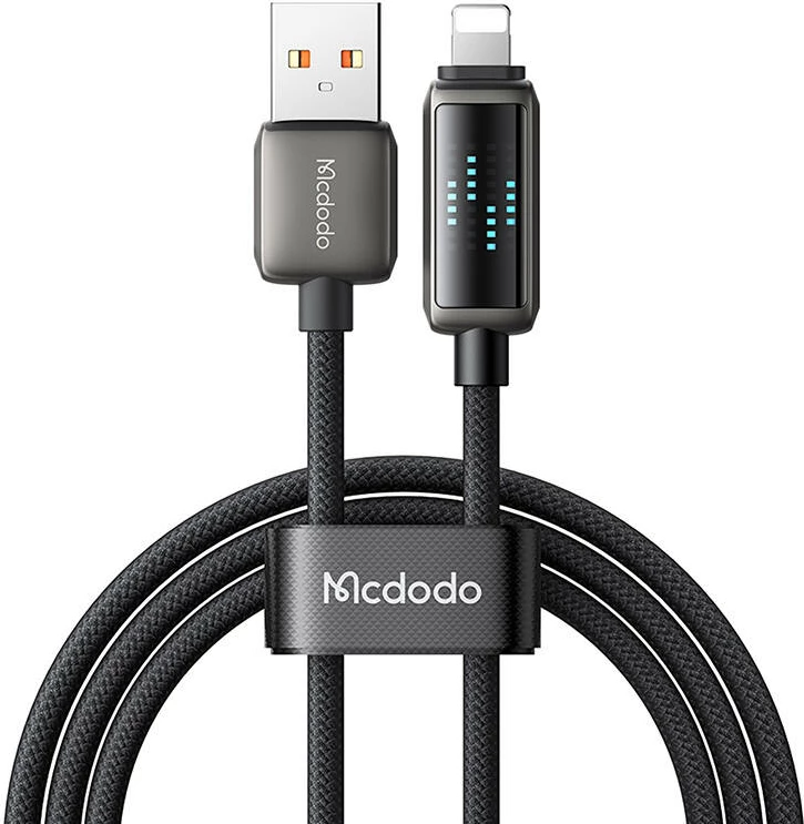 Kabllo Mcdodo CA-5250 USB-A në Lightning, 1.2m, me ekran LED, e zezë