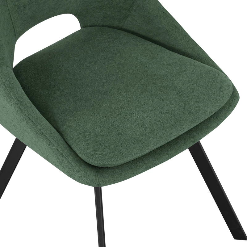 Karrige Initiate, set prej 2 copash, stof i gjelbër, këmbë metalike të zeza, 48x57x85cm