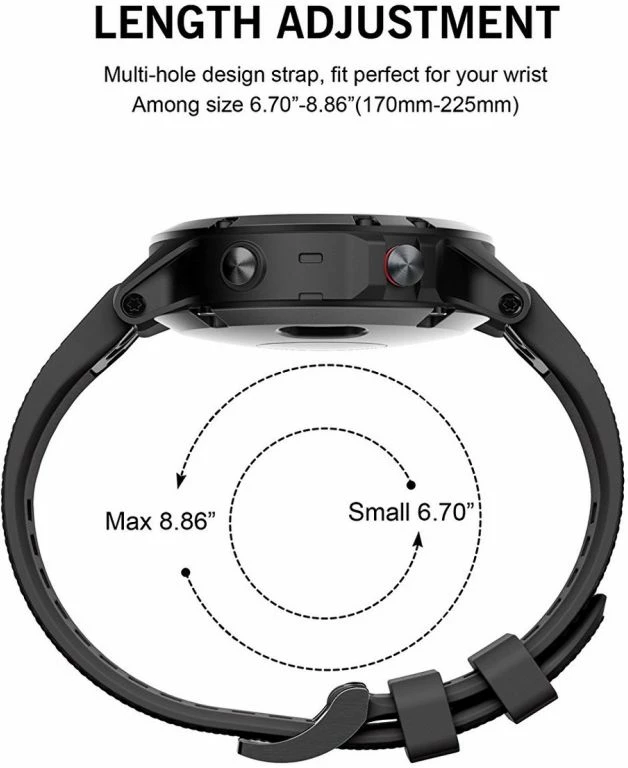 Rrip Tech-Protect Smooth për Garmin Fenix 3/5X/3HR/5X Plus/6X/6X Pro/7X, i zi