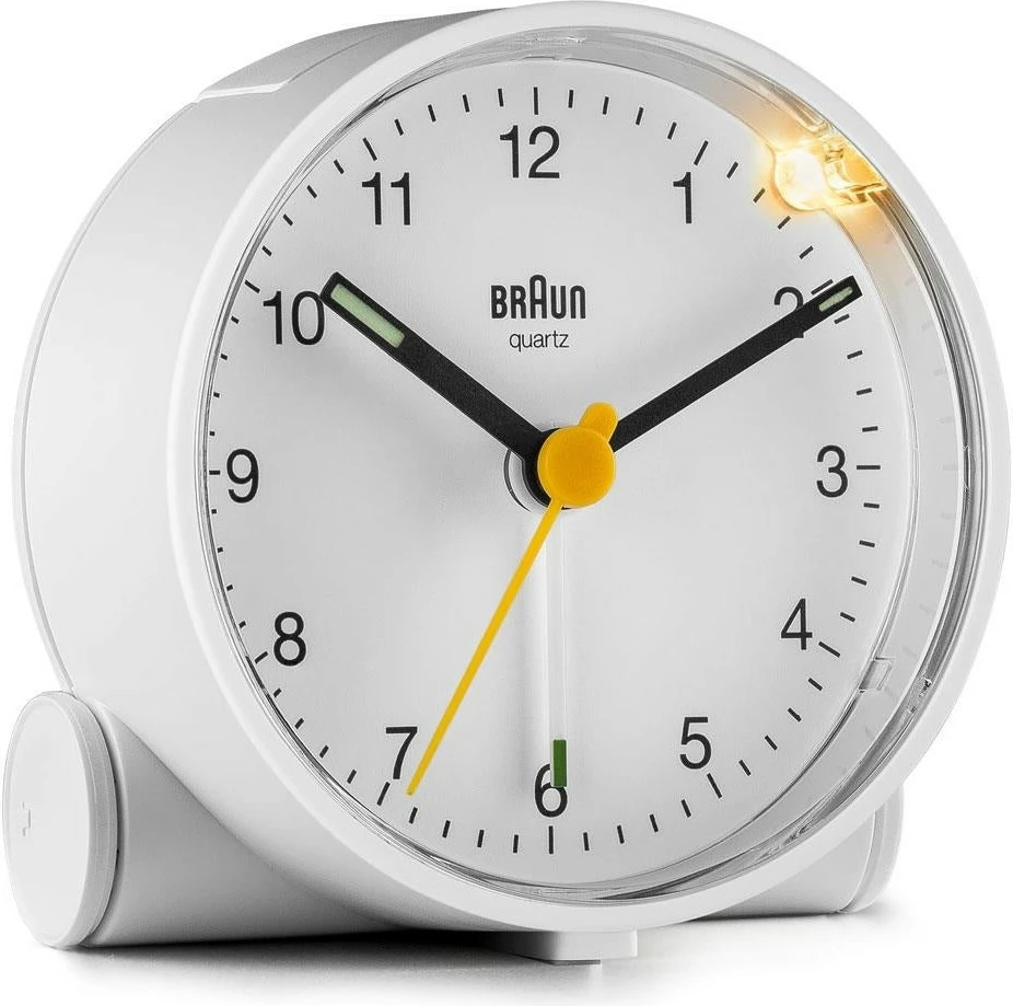 Alarm Braun BC01W, quartz, analog, bardhë