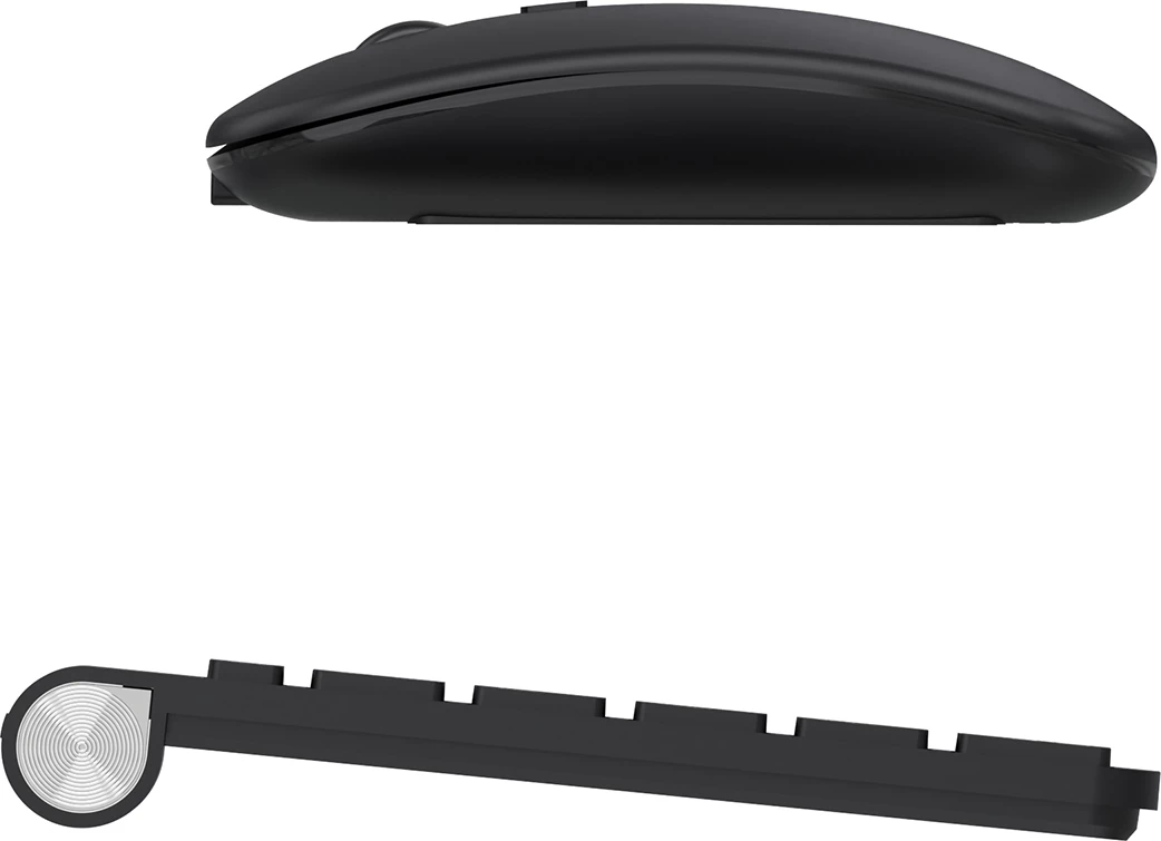 Tastierë pa kabllo + Maus kompakt, Wozinsky WZKM-078, 2.4 GHz me prijës USB-A, rreze 10 m, e zezë, set