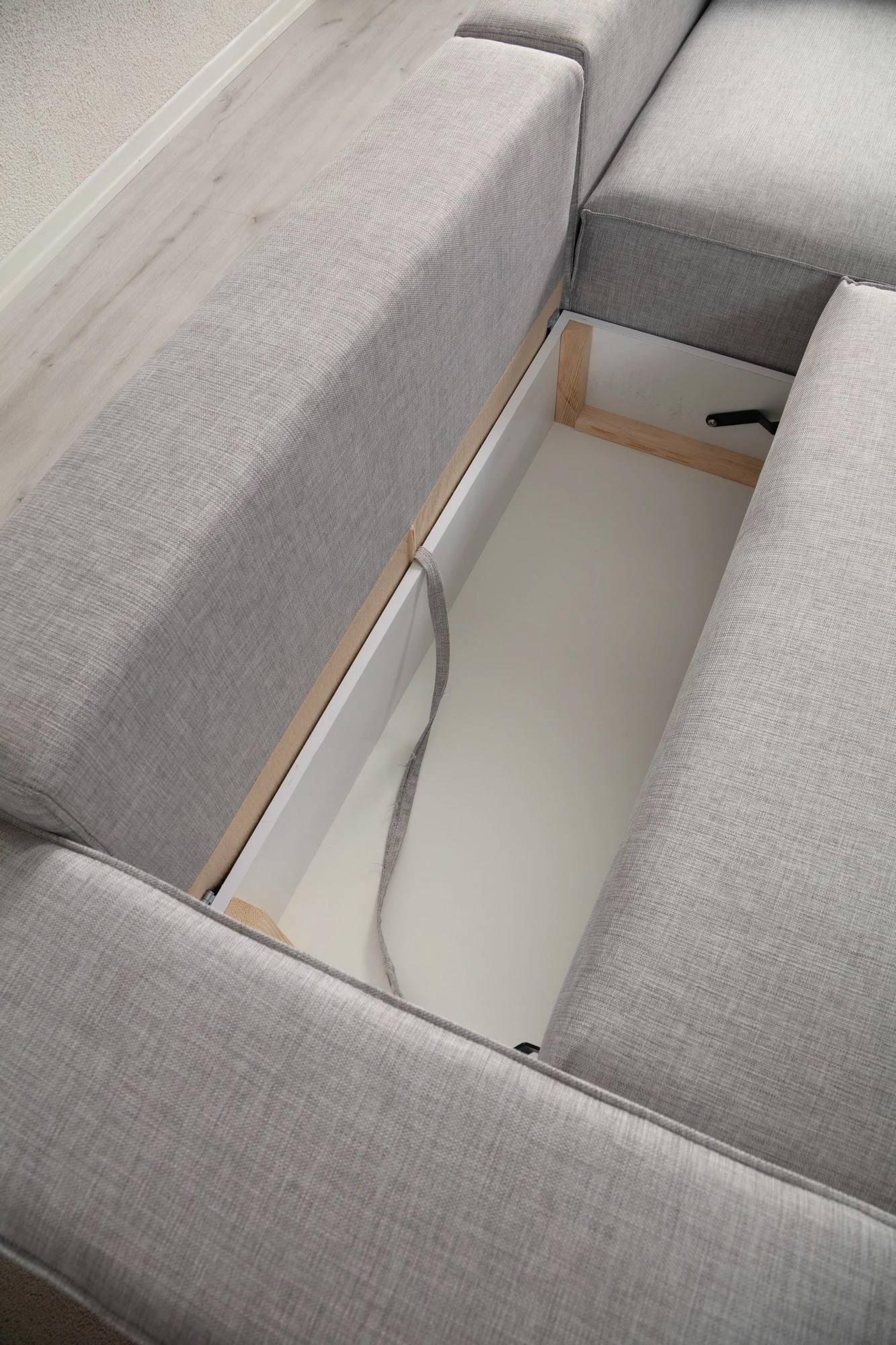 Kënd-sofë krevate Atelier del Sofa, Pırlo kënd i djathtë, gri e çelët