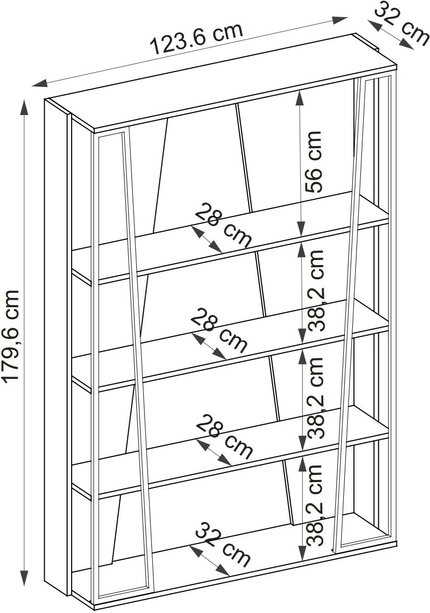 Raft librash Hanah Home, Lissa, ngjyrë e zezë
