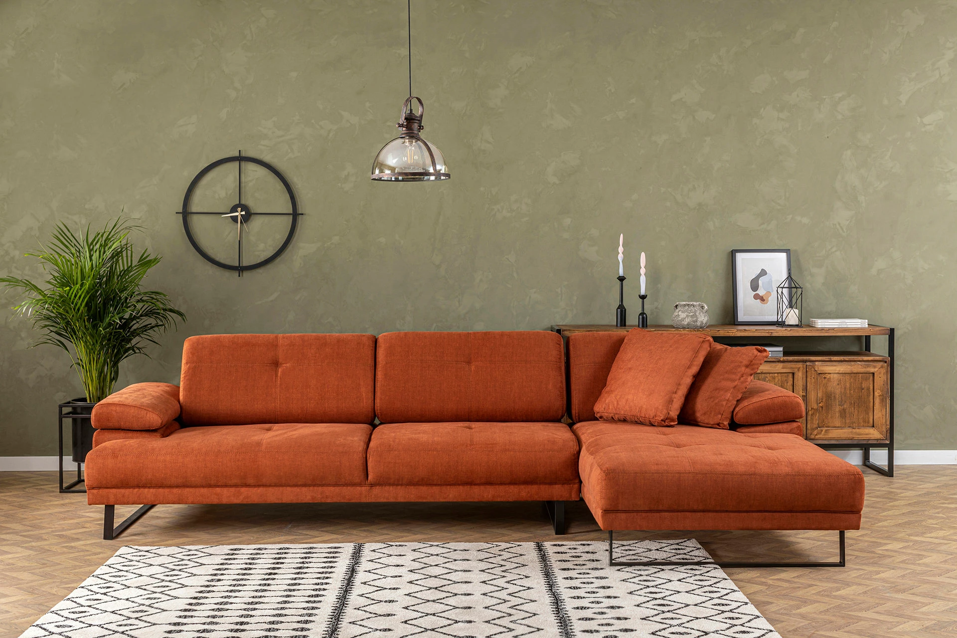 Këndore Atelier del Sofa Mustang Small, e djathtë, portokalli
