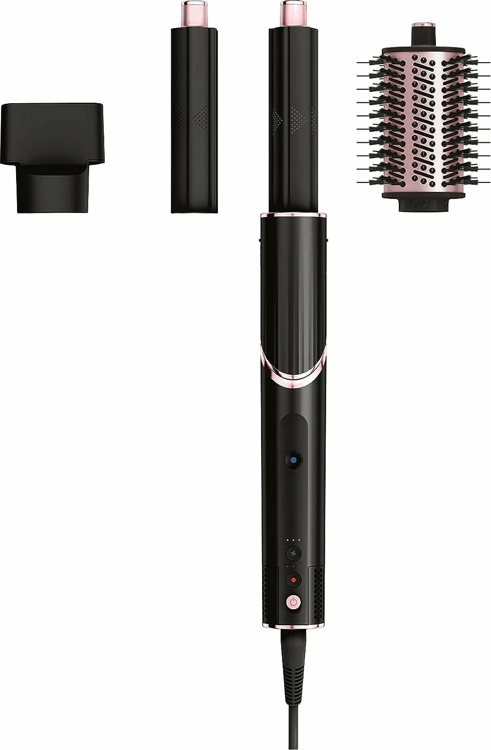 Tharëse flokësh dhe stilues 2-në-1 Shark FlexStyle HD424EU 1400 W, 3 aksesorë + çantë ruajtjeje, e zezë/rozë e artë