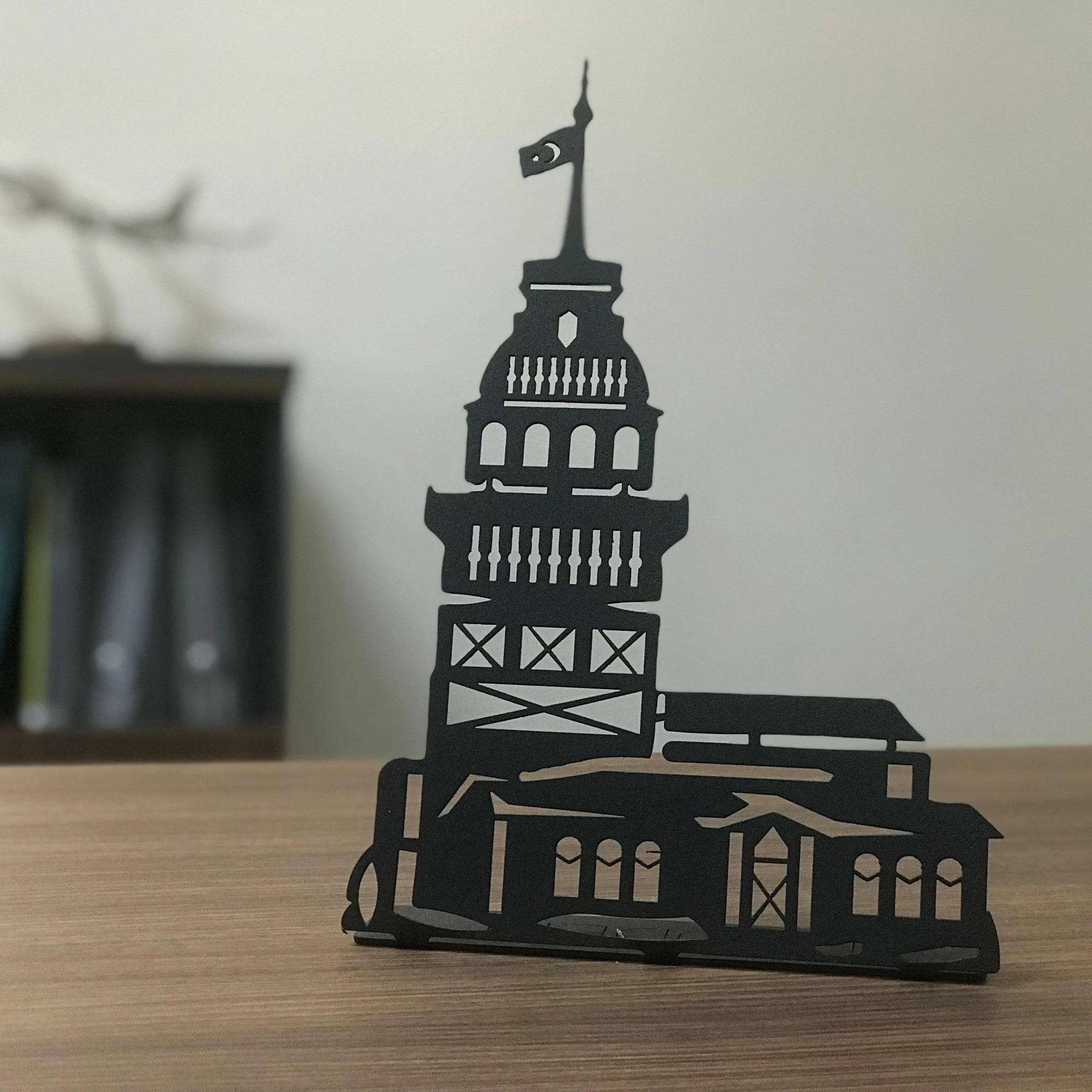 Objekt dekorativ Aberto Design, Kız Kulesi Pod, metal i zi, 20x30cm