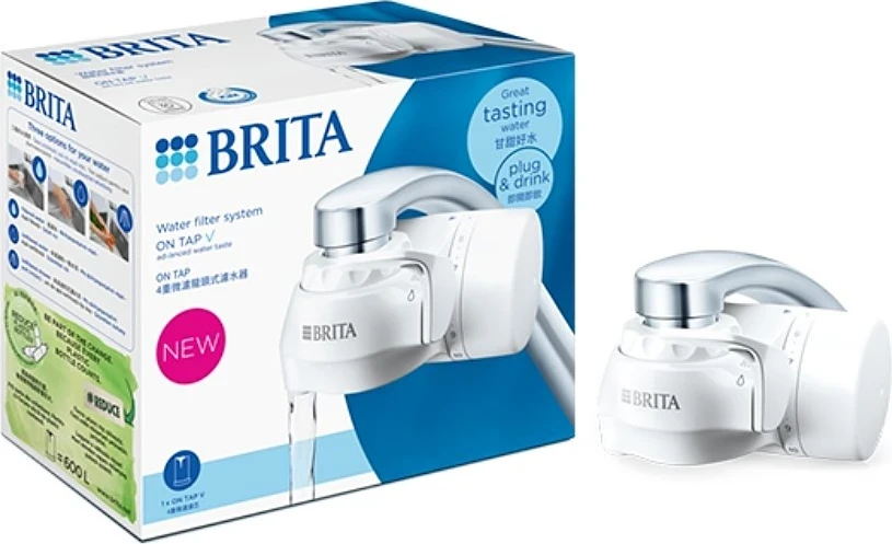 Sistemi i filtrit të ujit në çezmë Brita ON TAP V CU CE2, i bardhë