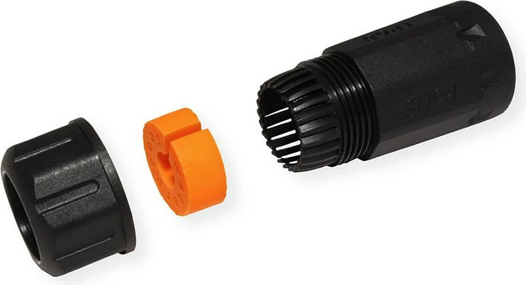 Lidhës RJ-45 VALUE 21.99.3007, CAT 6a, 2x femër, 121.5 mm, 2.8 cm, i zi/portokalli
