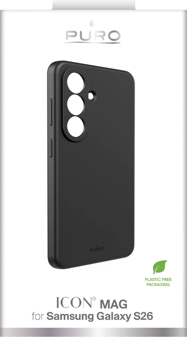 Mbështjellës silikoni Puro ICON për Samsung Galaxy S26, i zi