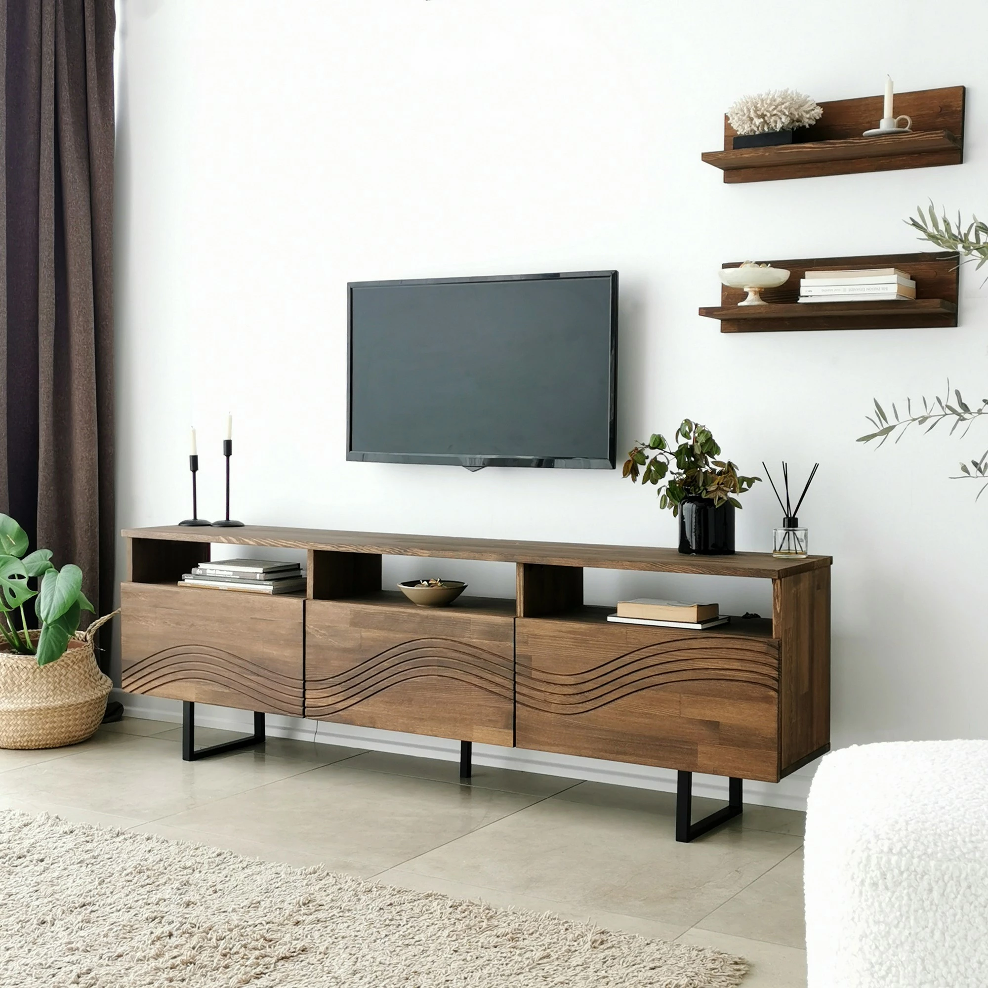 Komodë TV Skye Decor, Onda, ngjyrë arre