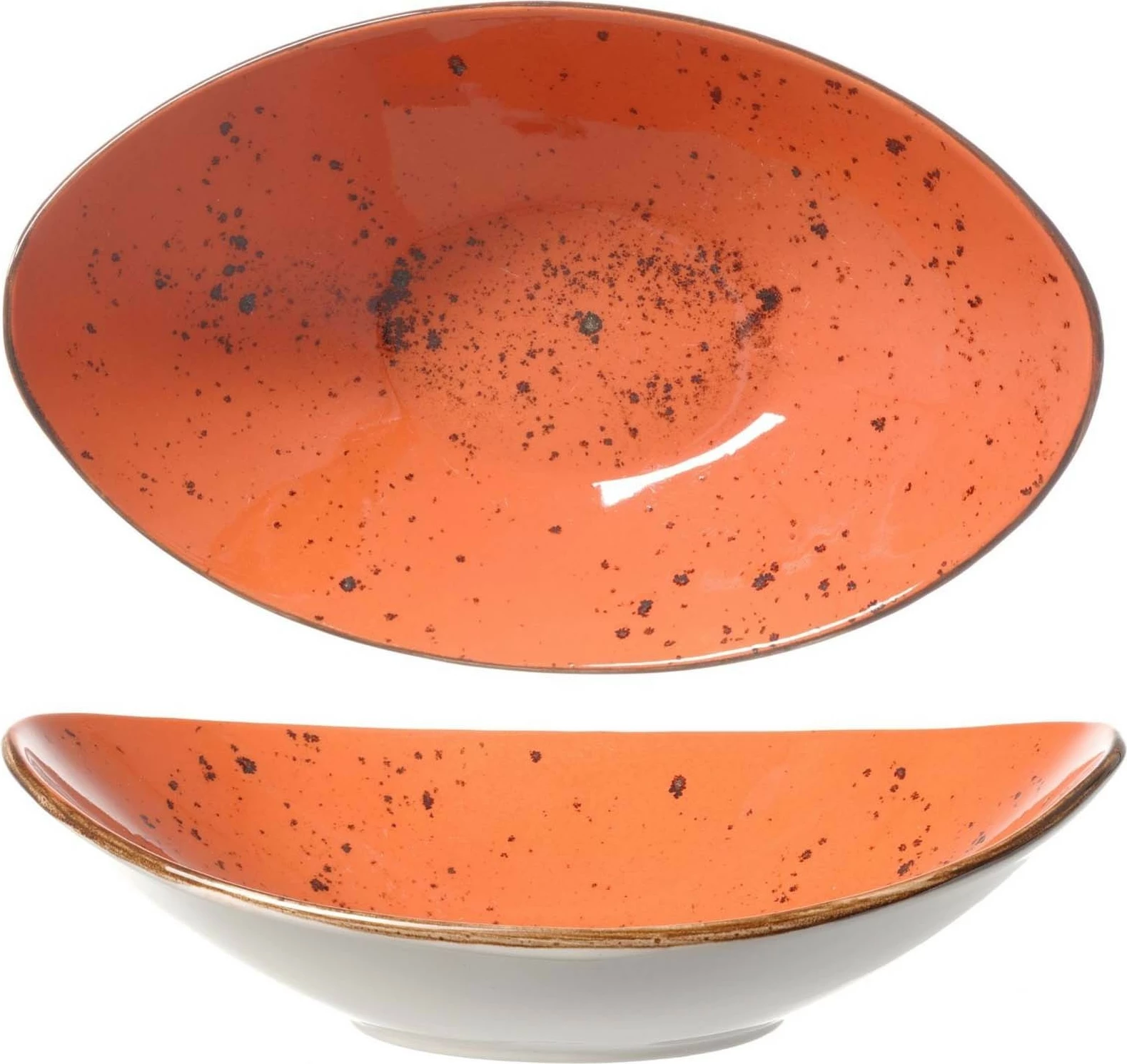 Tas varkë Fine Dine Dahlia 250x160mm, porcelan, portokalli, set 6 copë