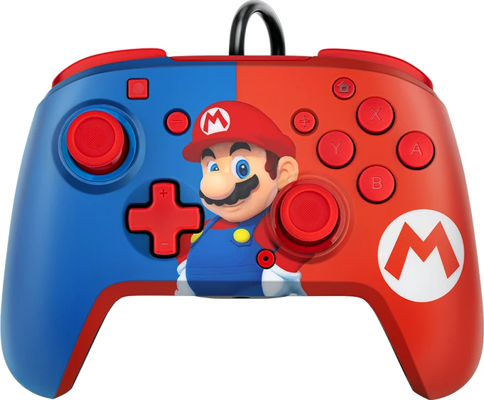 Kontrollor për Nintendo Switch PDP Faceoff Deluxe + Audio, kabllo USB 3 m, Mario, kuq/blu