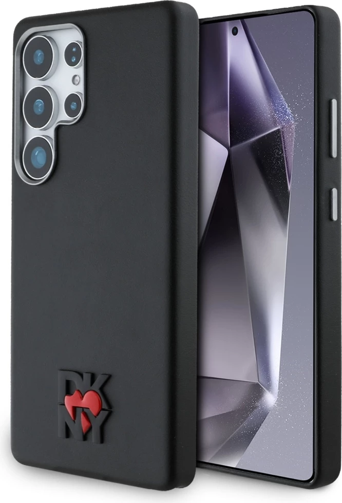 Mbështjellës DKNY Leather Heart of NY për Samsung Galaxy S25 Ultra, i zi