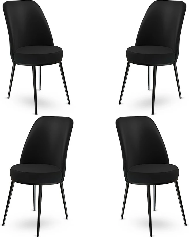 Set karrigesh (4 copë) Hanah Home, Dexa, e zezë