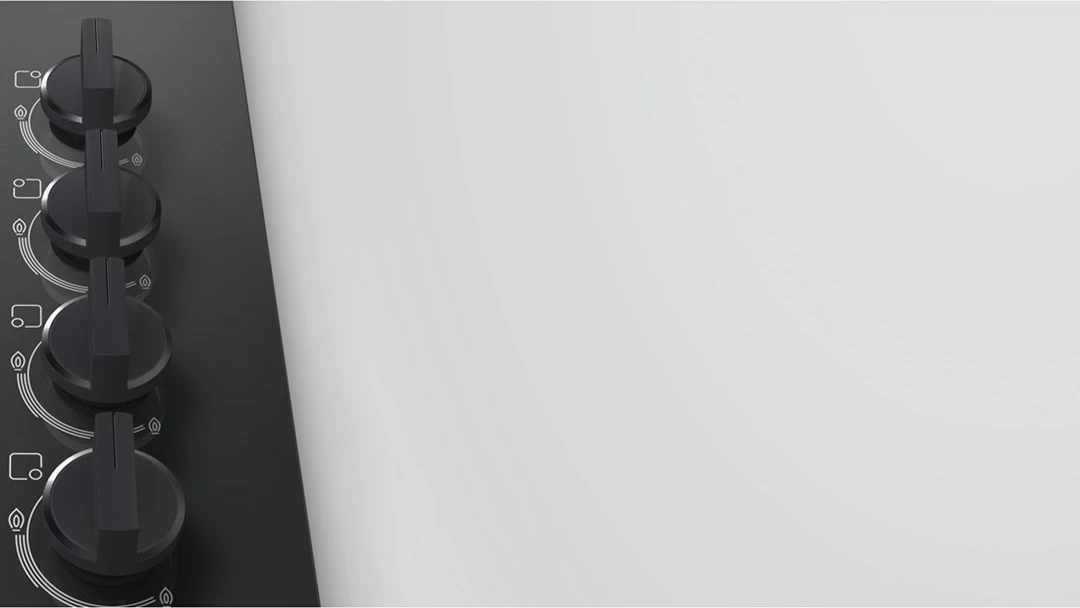 Pllakë me gaz Bosch, POP6B6B80, seria 2, 4 zona, e zezë