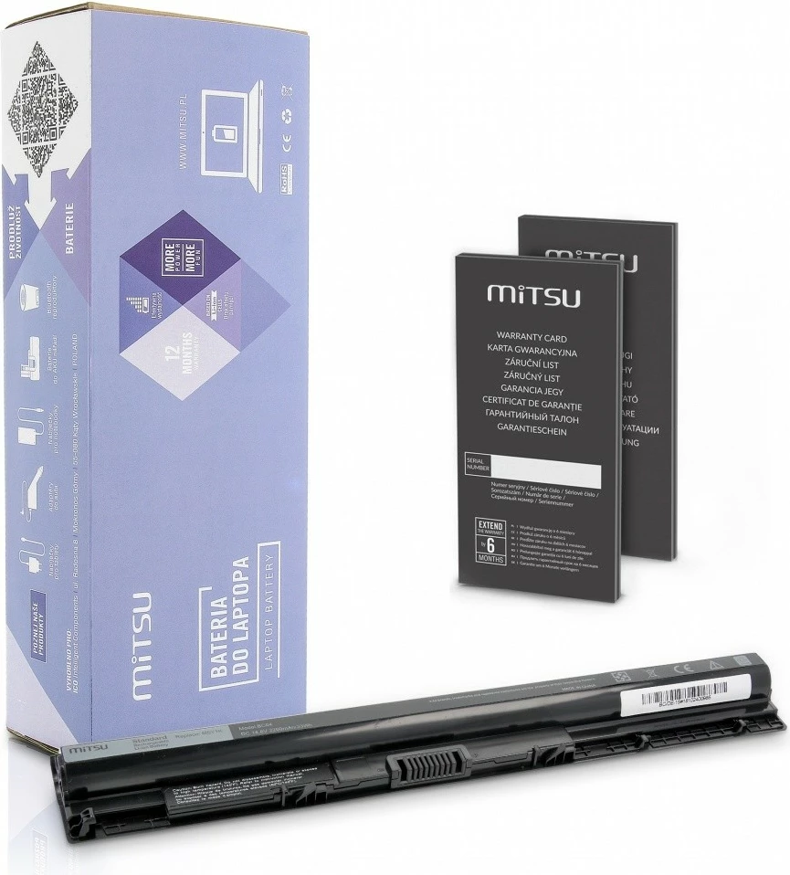 Bateri laptop Mitsu BC/DE-15 për Dell Inspiron 15 3451, 2200 mAh, 14.8V, 4 qeliza