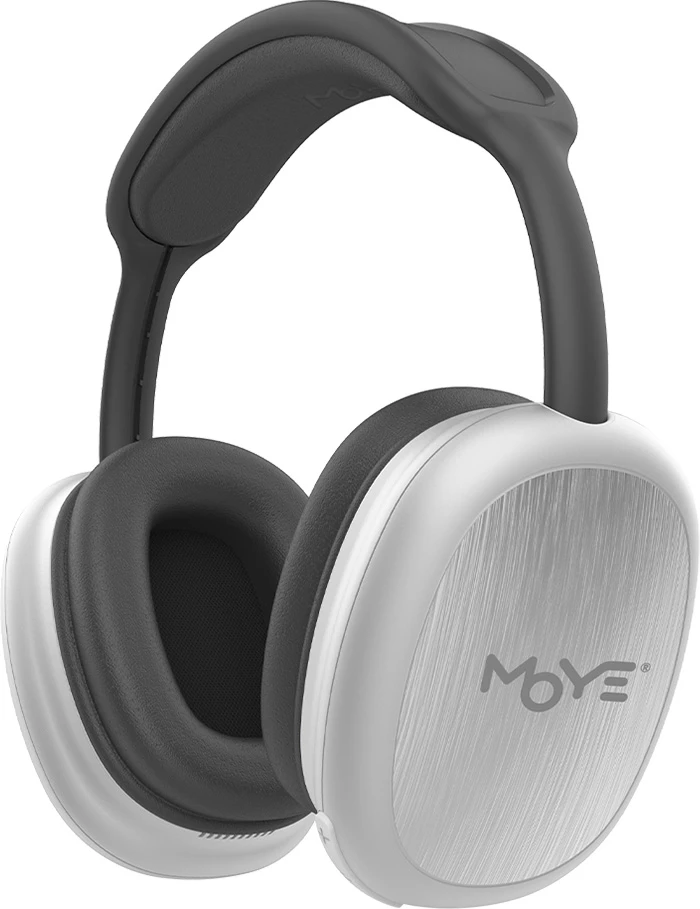 Kufje Moye Stellar Bluetooth 5.3 me mikrofon, bateri deri 36 orë, argjend