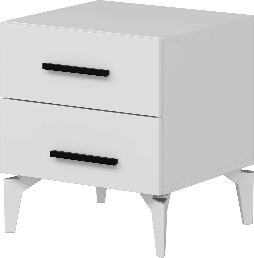 Komodinë Hanah Home, Kale, e bardhë, 50x56x47 cm