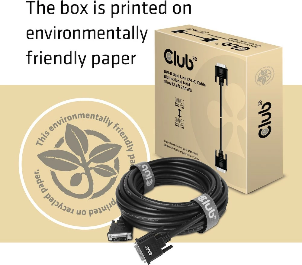 Kabllo DVI Dual Link Club3D 3m, 24+1, e zezë