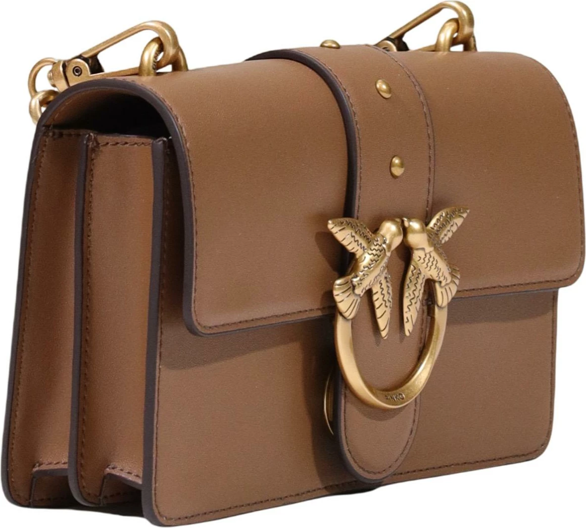 Çantë krahu Pinko Love One Mini 105856 A0F1 për femra, bezhë e errët