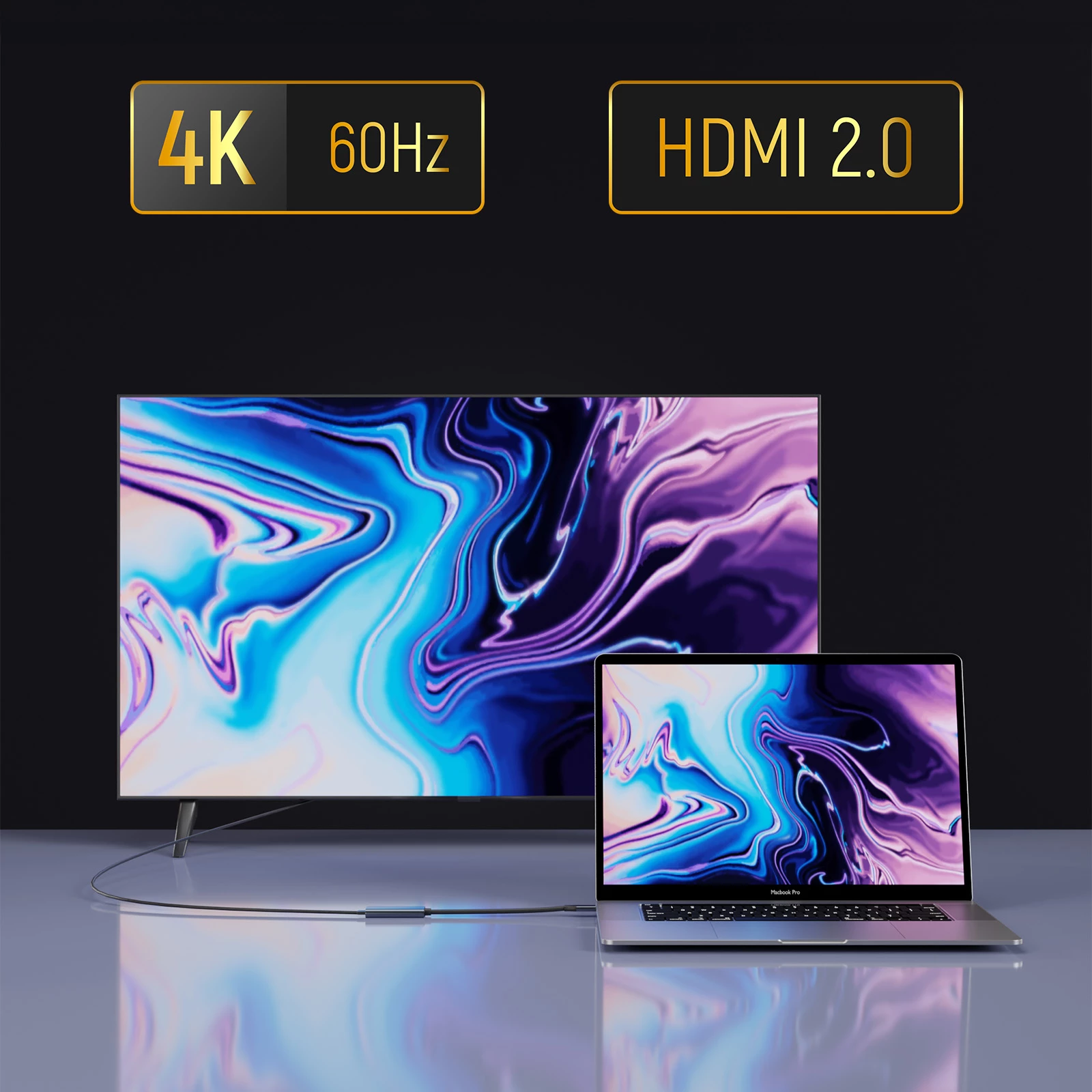 Adapter USB-C në HDMI 4K 60Hz, Wozinsky WACH-01, i zi