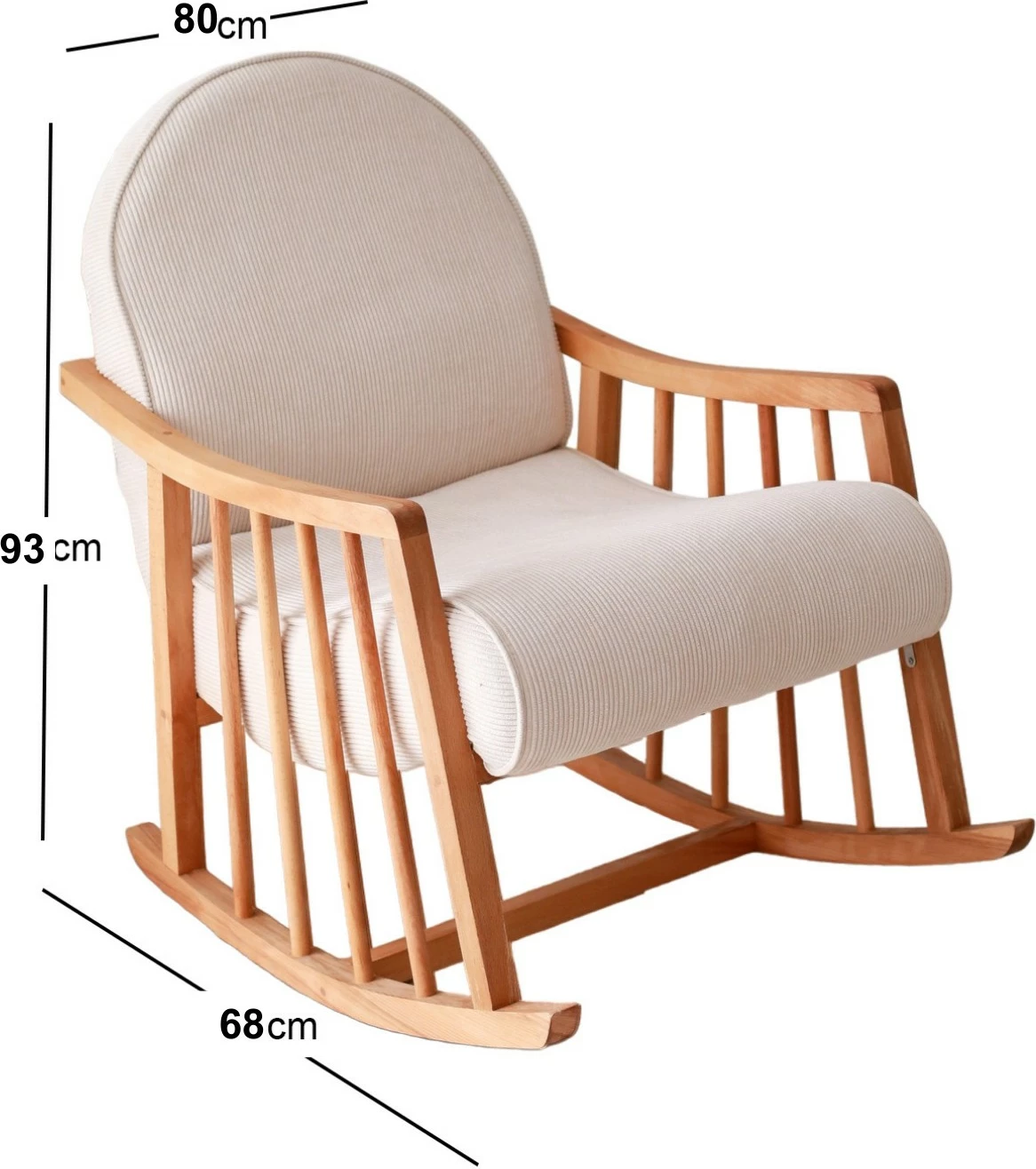 Karrige krahu Klea, kadife korduroj, e bardhë