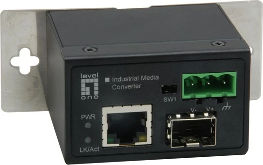 Konvertues mediash LevelOne RJ45 në SFP, Ethernet i shpejtë, i zi