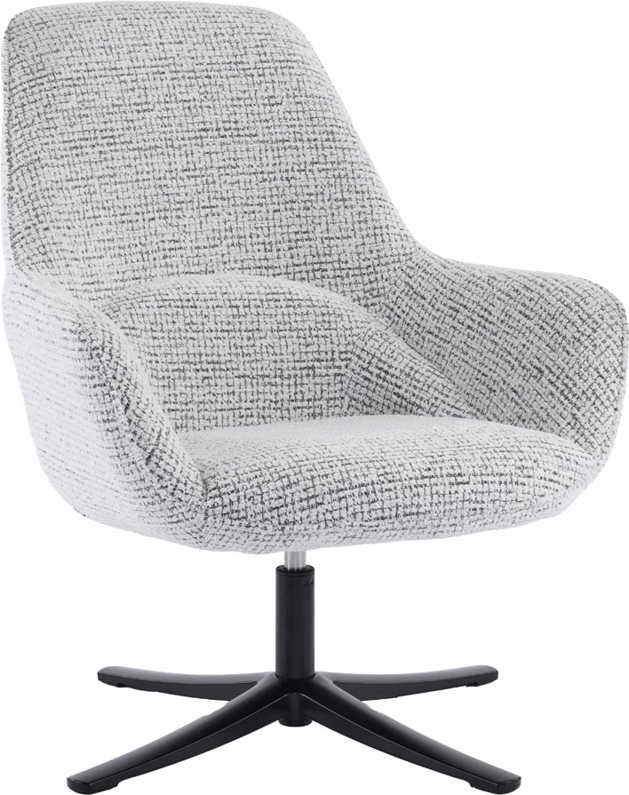 Fotelje rrotulluese TIFFANY, e bardhë me dizajn, 80x75x90cm