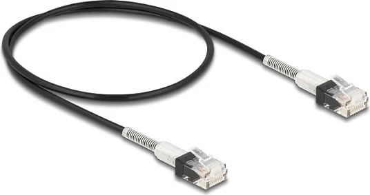 Kabëll rrjeti DeLOCK RJ45 Cat6a Slim 0.5m, 10Gbps, i zi