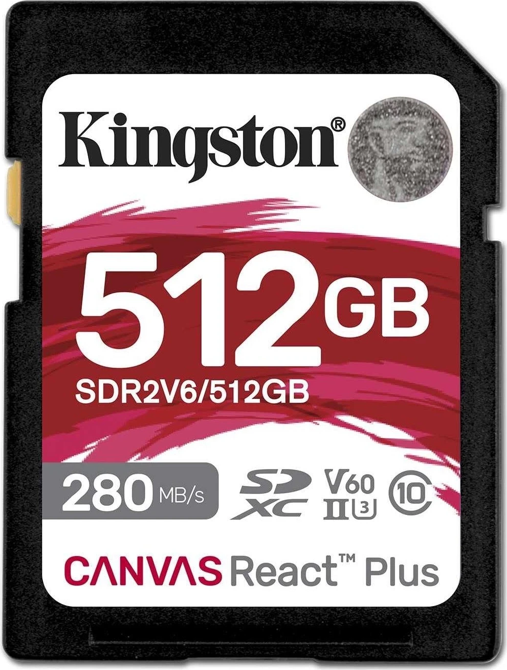 Kartelë memorje Kingston Canvas React Plus SDXC, 512GB, UHS-II, shpejtësi leximi deri në 280MB/s