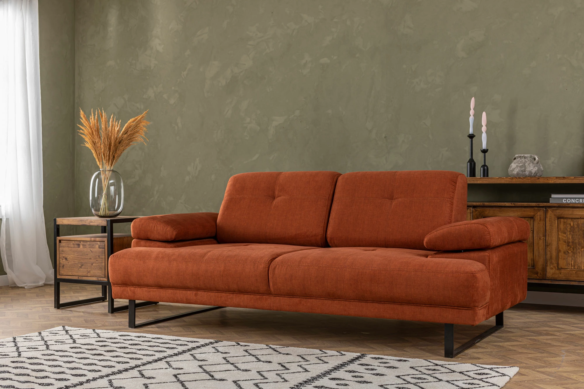 Divan-krevat 2 vende, Atelier del Sofa, Mustang, portokalli