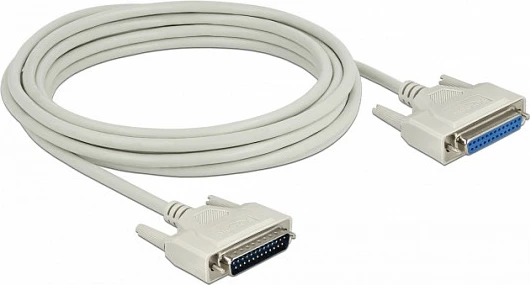 Kabllo seriale DeLOCK D-Sub 25 pin, 5 m, mashkull-në-femër, bezhë