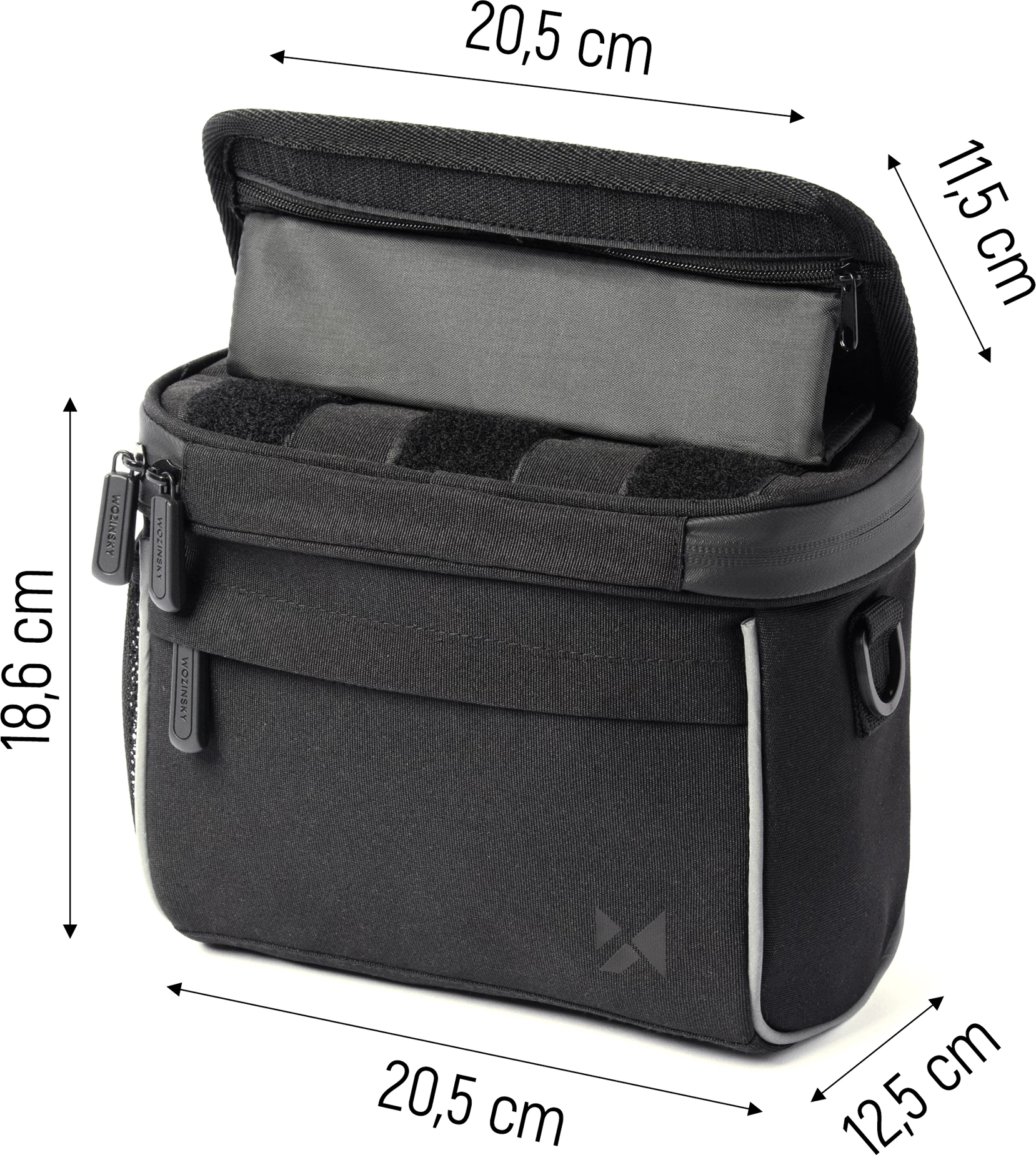 Çantë timoni/shpatulle për biçikletë Wozinsky WBHBB-01, 4L, e zezë