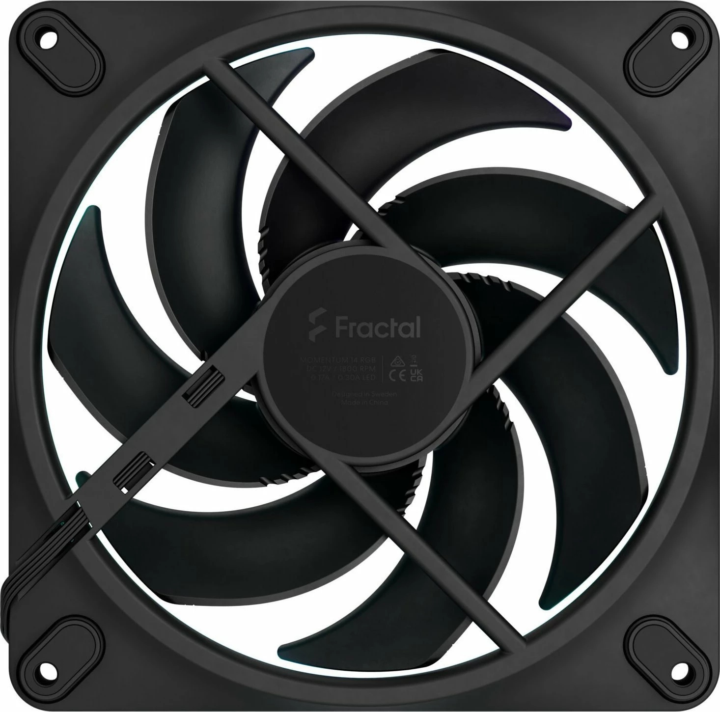 Ventilator PC Fractal Design Momentum 14 RGB 140mm ARGB PWM 3-pack, zi