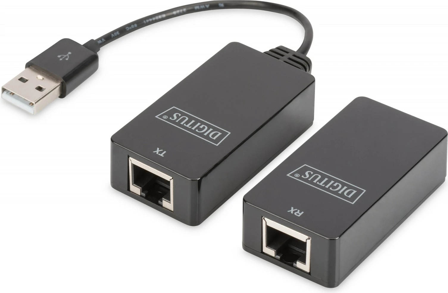 Zgjatues USB Digitus DA-70139-2, USB 1.1, deri 45m, i zi, 20cm