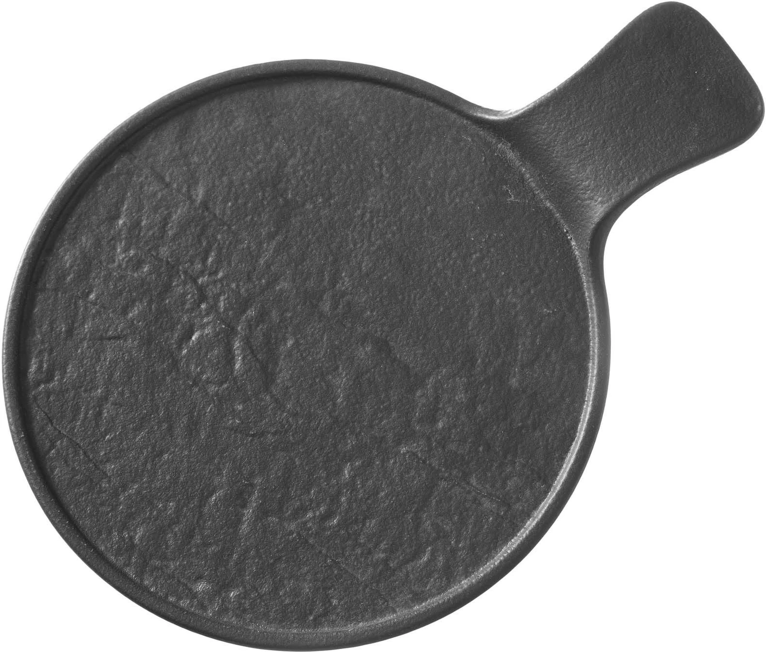 Pjatë servimi me dorëzë Fine Dine Crust 300x220x30 mm, porcelan, e zezë, set 3 copë