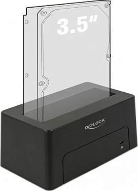 Docking station për HDD/SSD DeLOCK 63958, USB-C USB 3.2 Gen 2, SATA III, 2.5/3.5", e zezë