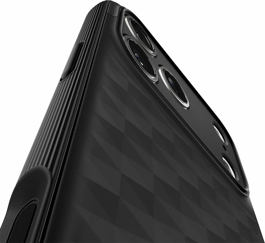 Mbështjellës, Spigen, Parallax "S" MagSafe për iPhone 17 Pro Max, TPU, me stand të palosshëm, e zezë mat
