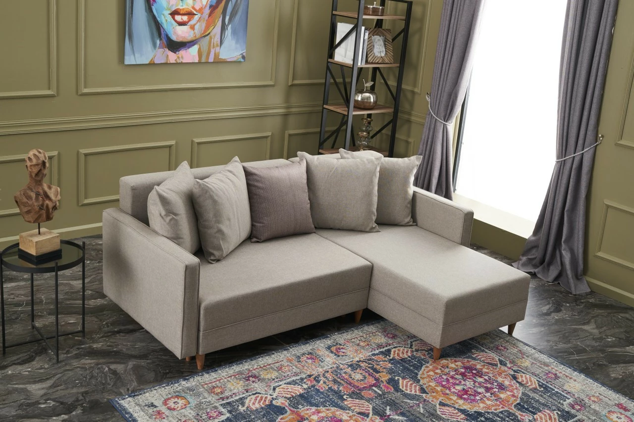 Kënd divan-krevat Aydam, ngjyrë krem, Atelier del Sofa
