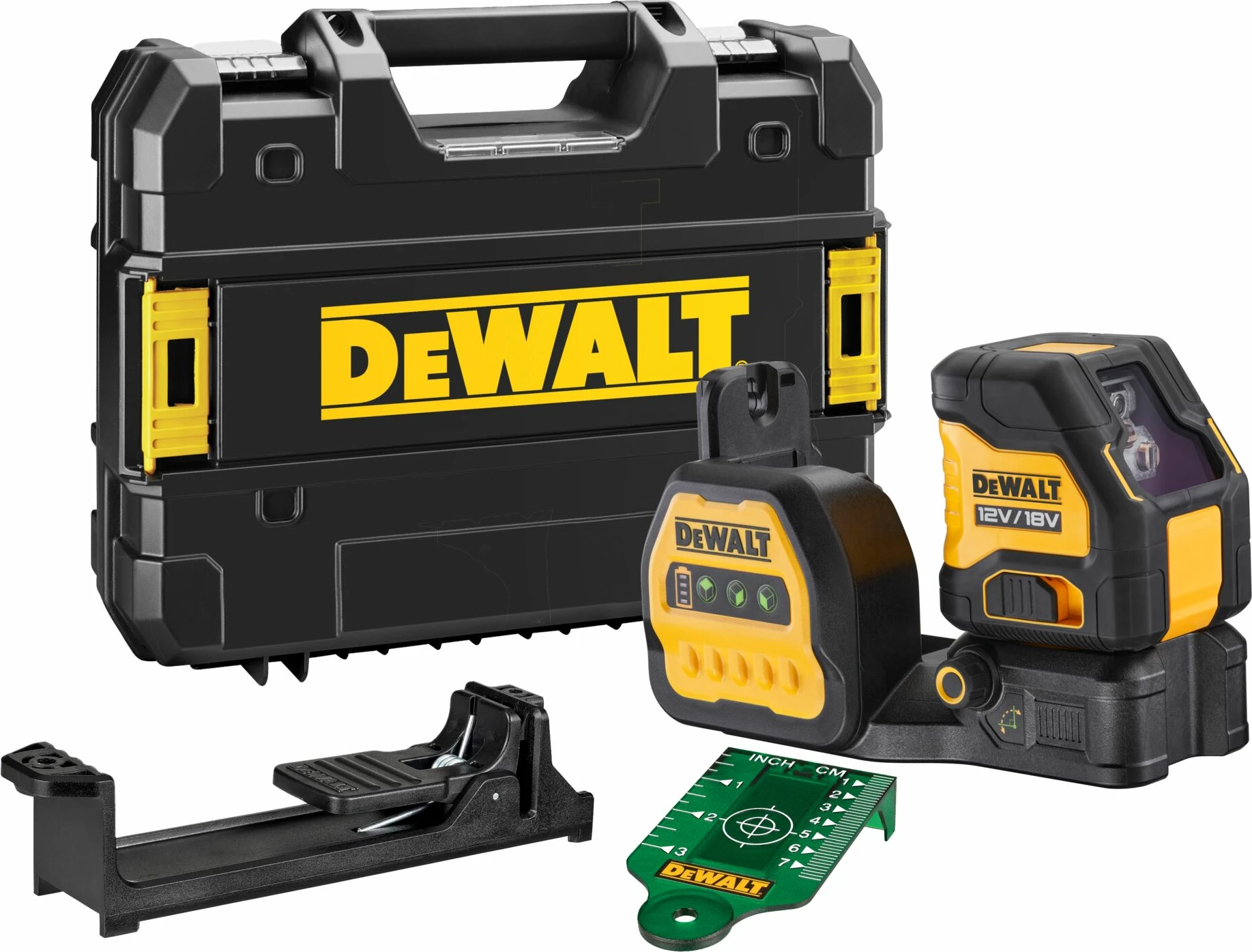 Laser kryq nivelues DeWalt DCE088NG18 18V XR green, pa bateri, me TSTAK + mbajtëse muri