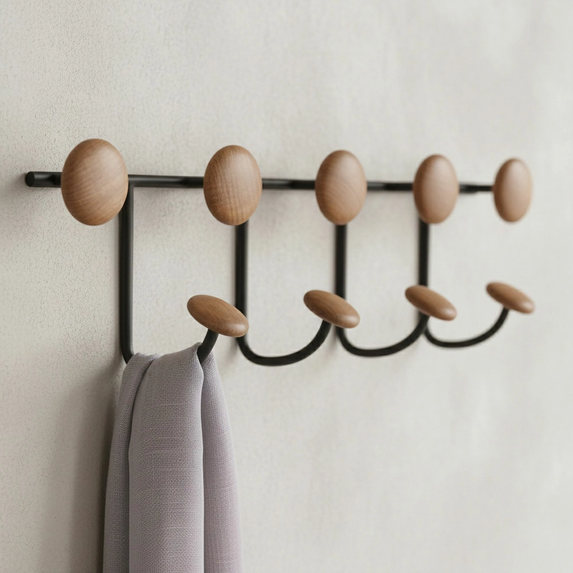 Varëse muri prej metali, Wallity, Amt-013, e zezë/natyrale, 65x12x22cm