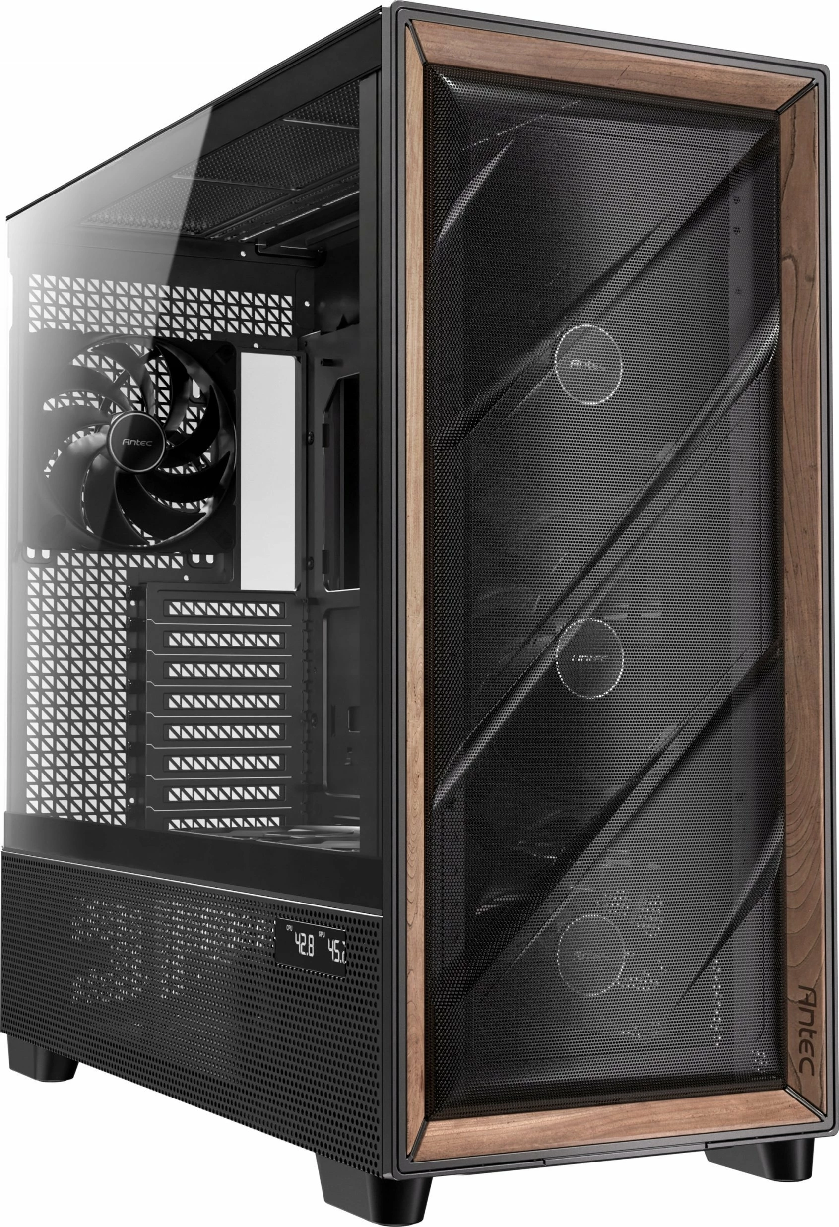 Kasë Antec Flux Pro Full Tower ATX/eATX, me xham të temperuar, USB-C, pa PSU, e zezë