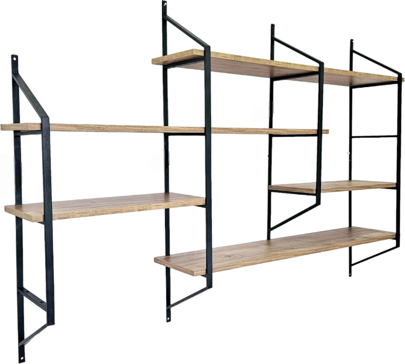 Raft muri Skye Decor, ngjyrë e zezë dhe pishë Atlantike, Raffy7