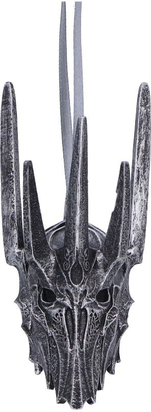 Ornament Krishtlindjesh Nemesis Now Lord of the Rings Helm of Sauron, resinë e pikturuar me dorë, gri e errët