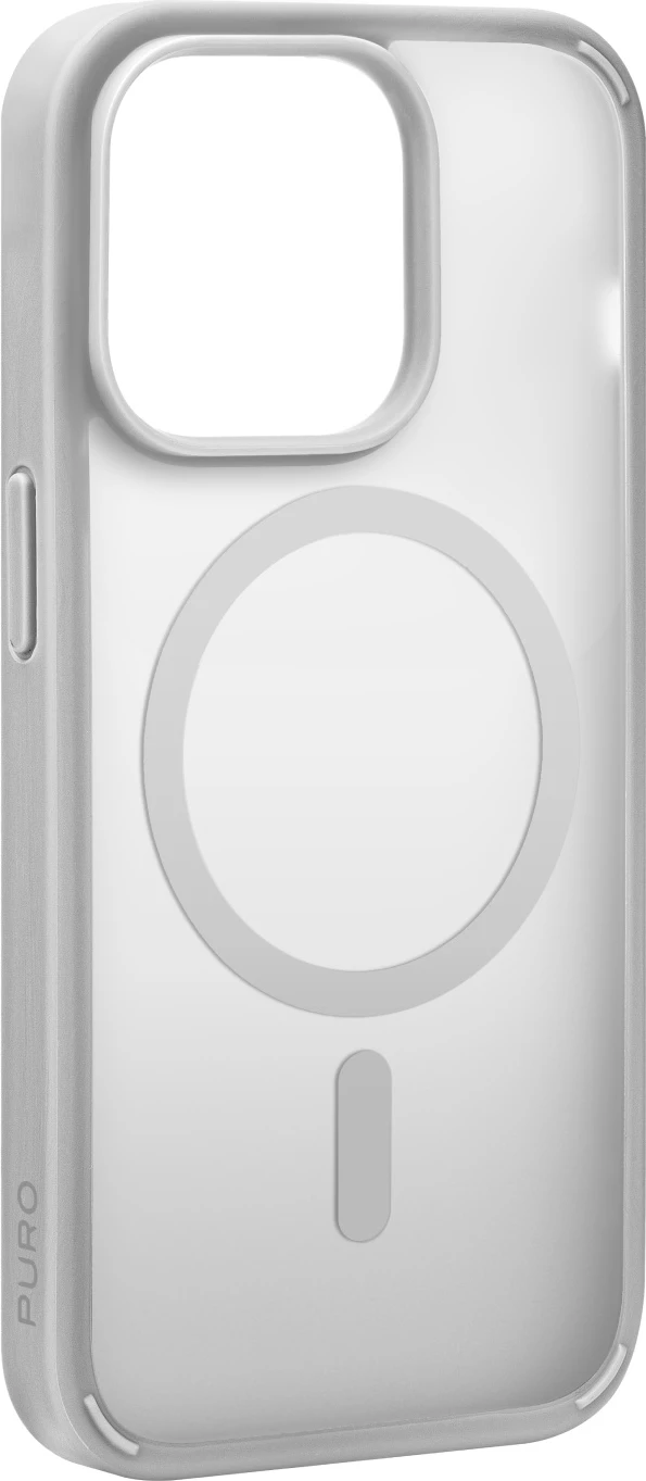 Mbështjellës Puro Gradient MagSafe për iPhone 15 Pro Max, silikon, argjend